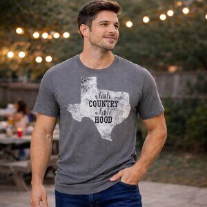 Texas T Shirt Men's Graphic Print T-Shirt - A Little Country A Little Hood